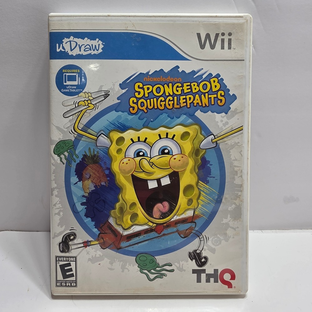 SpongeBob SquigglePants Nintendo Wii uDraw Game Nickelodeon THQ RVL P SS8E